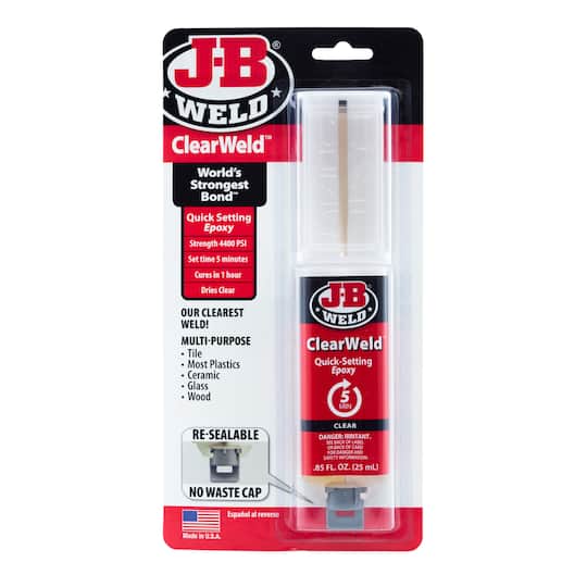 J-B Weld® Clear-Weld™ Quick Setting Epoxy Syringe